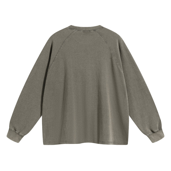 Women's Heavyweight Waffle-knit Long Sleeve T Shirt-INNBLAC