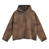 Acid Washed Ripped Hoodie