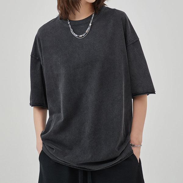 Women's Raw Edge Hem Vintage T Shirt 8oz-INNBLAC