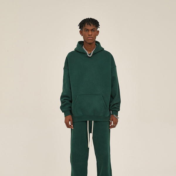 Oversized Plush Lining Plain Hoodie