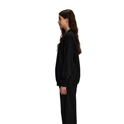 Women's Solid Color French Terry Sweatshirt-INNBLAC