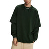 Solid Color Mock Two Piece Sweatshirt