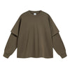 Solid Color Mock Two Piece Sweatshirt