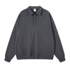 Women's Solid Color Polo Sweatshirt-INNBLAC