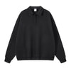 Women's Solid Color Polo Sweatshirt-INNBLAC