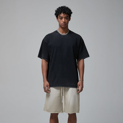 Stone Wash Heavyweight Faded Tee 8oz-INNBLAC