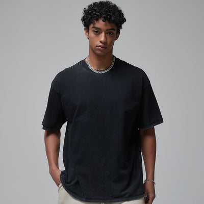 Stone Wash Heavyweight Faded Tee 8oz-INNBLAC