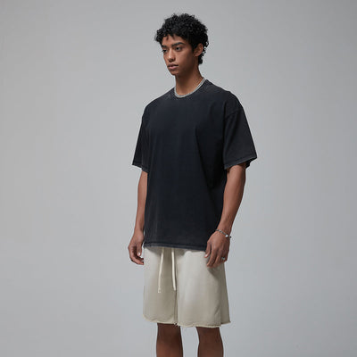 Stone Wash Heavyweight Faded Tee 8oz-INNBLAC