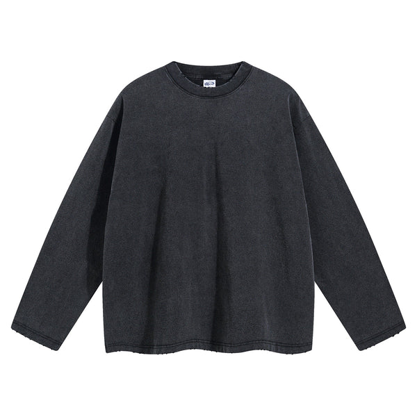 Women's Vintage Wash Distressed Sweatshirt-INNBLAC