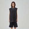 Women's Frayed Sleeveless T Shirt 8oz-INNBLAC