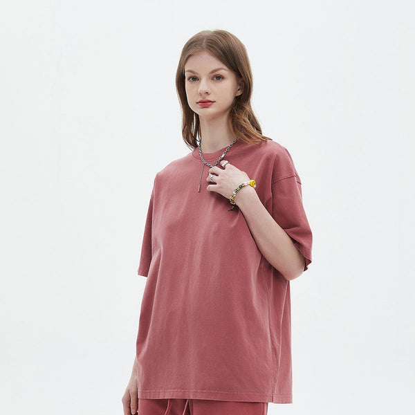Women's Loose Fit Distressed T Shirt 7.5oz-INNBLAC