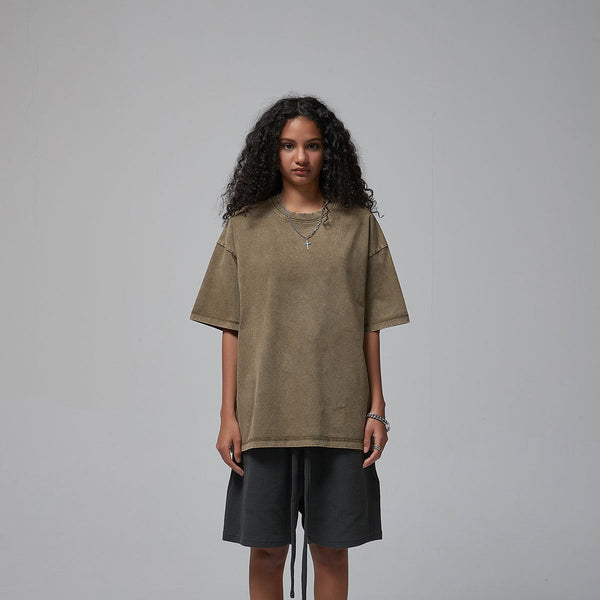 Women's Stone Wash Boxy T Shirt 8oz-INNBLAC