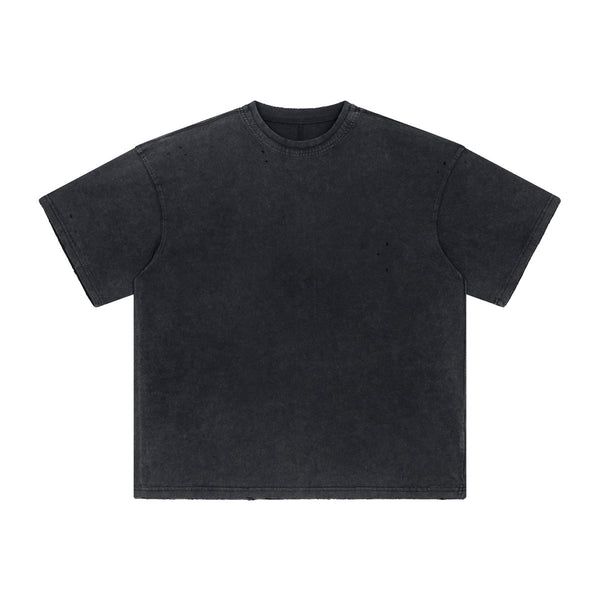 Women's Stone Wash Faded Distressed Tee 7.5oz-INNBLAC
