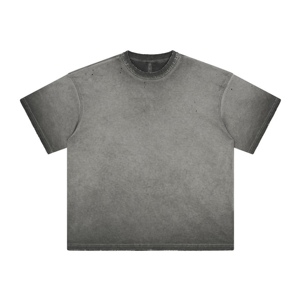 Women's Stone Wash Faded Distressed Tee 7.5oz-INNBLAC