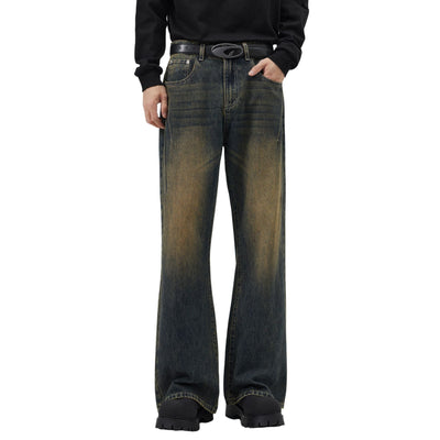 Faded Whiskers Bootcut Jeans-INNBLAC