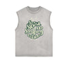 Distressed Sleeveless Summer Vacation Pattern Tee