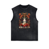 Distressed Sleeveless Japanese Ukiyo Pattern Tee