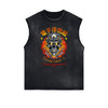 Distressed Sleeveless Japanese Ukiyo Pattern Tee