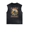 Distressed Sleeveless Japanese Ukiyo Pattern Tee