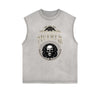 Sleeveless Gothic Style Pattern Tee