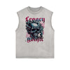 Sleeveless Gothic Style Pattern Tee