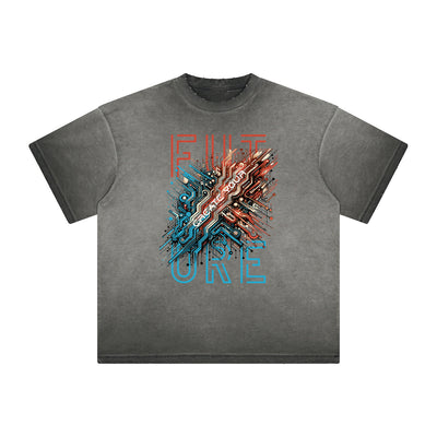 Thick Faded Sci-Fi & Futurism Graphic Tee