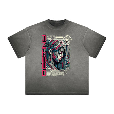 Thick Faded Sci-Fi & Futurism Graphic Tee