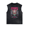 Distressed Sleeveless Sci-Fi & Futurism Pattern Tee