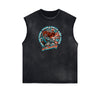 Distressed Sleeveless Sci-Fi & Futurism Pattern Tee