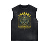 Distressed Sleeveless Sci-Fi & Futurism Pattern Tee