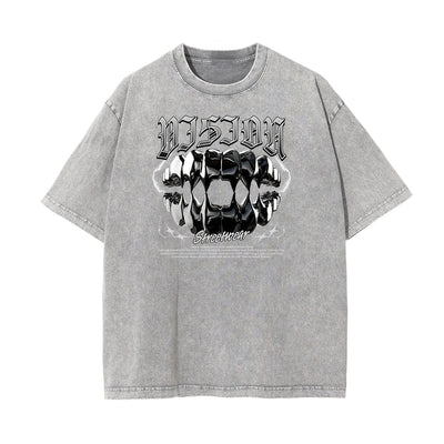 Stone Wash Street Fashion Graphic Tee