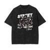 Washed Street Fashion Graphic Cotton Tee