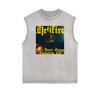 Distressed Sleeveless Street Fashion Pattern Tee