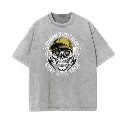 Stone Wash Street Fashion Graphic Tee