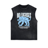 Distressed Sleeveless Fitness Pattern Tee