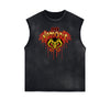 Distressed Sleeveless Splash Ink Graphic Tee