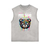 Frayed Edge Splash Ink Graphic Tank Top