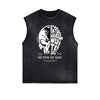 Distressed Sleeveless Splash Ink Graphic Tee