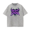 Stone Wash Splash Ink Graphic T Shirt