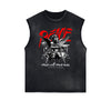 Distressed Sleeveless Splash Ink Graphic Tee