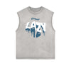 Frayed Edge Splash Ink Graphic Tank Top