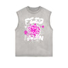 Frayed Edge Splash Ink Graphic Tank Top