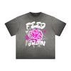 Thick Faded Splash Ink Graphic T Shirt