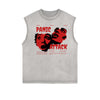 Frayed Edge Splash Ink Graphic Tank Top