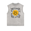 Frayed Edge Splash Ink Graphic Tank Top