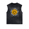 Distressed Sleeveless Splash Ink Graphic Tee