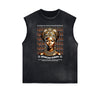 Distressed Sleeveless African Totem Tee