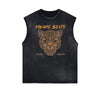 Distressed Sleeveless African Totem Tee