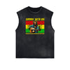 Distressed Sleeveless African Totem Tee