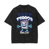 Stone Wash Playful Cartoon Graphic Tee